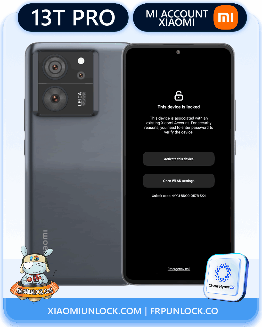 Remove Xiaomi Mi Account Xiaomi 13T Pro